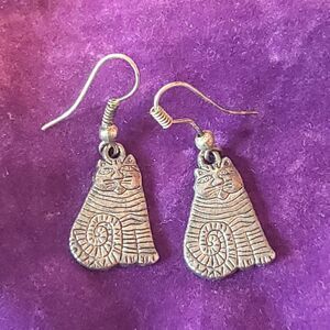 Silver Cat Earrings